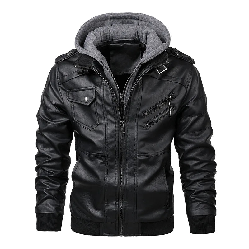 Aviator Street Leather Jacket – Recon Hood Edition