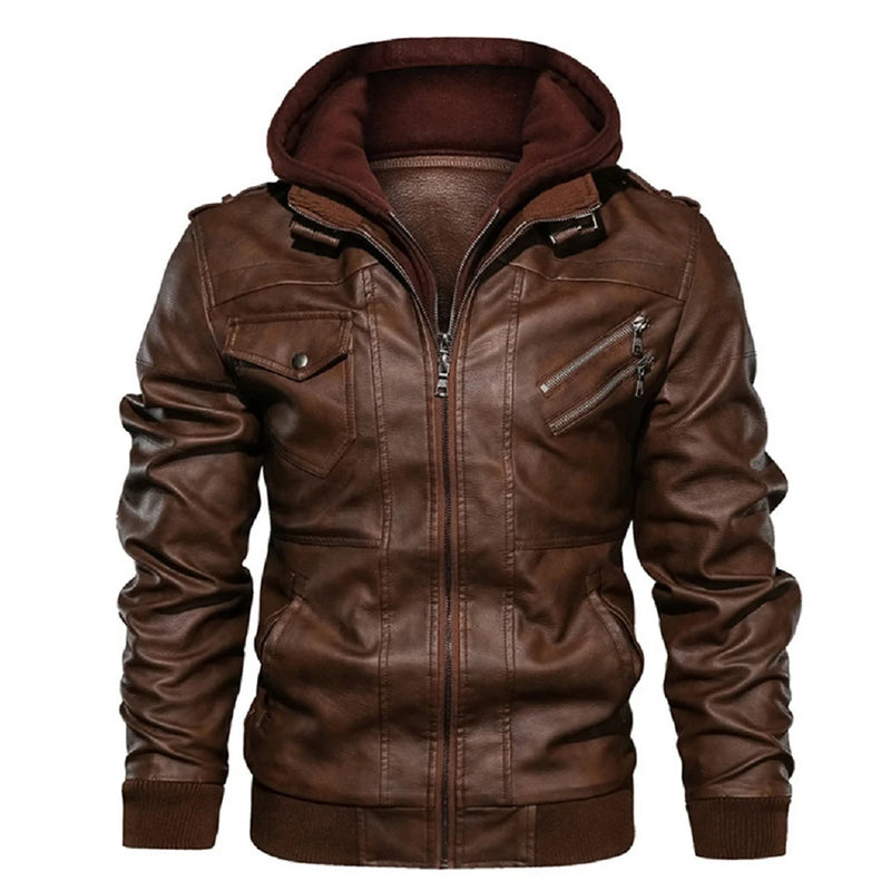 Aviator Street Leather Jacket – Recon Hood Edition